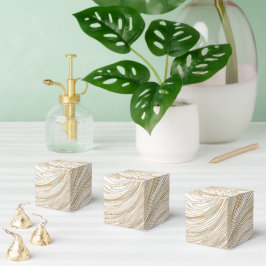 Para Regalos Caja de Favoritos con Diseño Abstracto Dorado y Bl