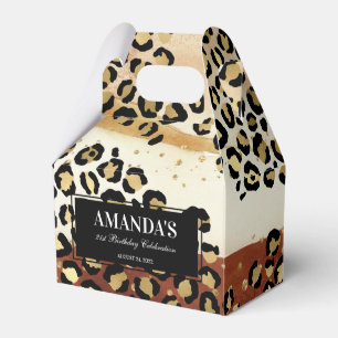 Para Regalos Caja de Favoritos con Estampado de Leopardo Neutro