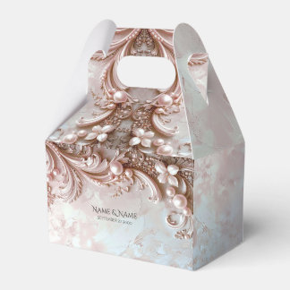 Para Regalos Caja de Favoritos con Perla y Floral Ornata Rosa