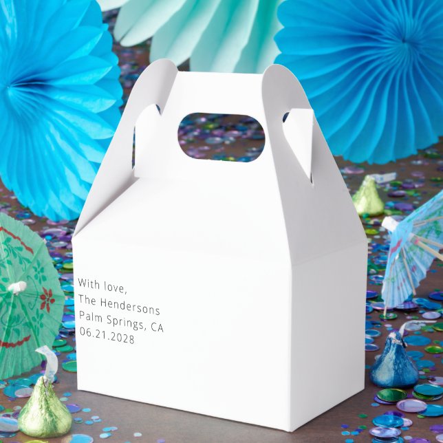 Para Regalos Caja de favoritos de boda personalizada (Fiesta)