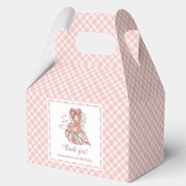 Para Regalos Caja de Favoritos de Cumpleaños de Niña Hada Paste (Cute Pastel Fairy Floral Girl Birthday Favor Box)