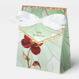 Para Regalos Caja de Favoritos de Flor Roja de Vidrio Emplomado