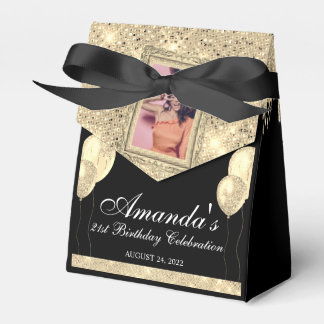 Para Regalos Caja de Favoritos de Foto Glamour con Goteo de Oro