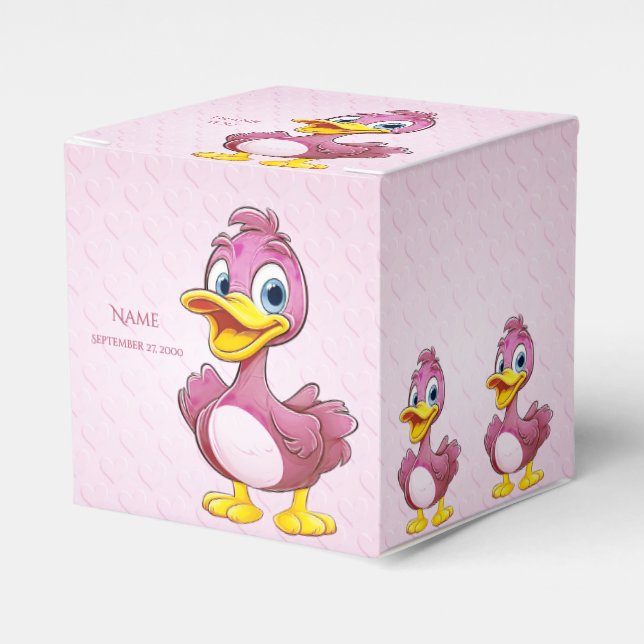 Para Regalos Caja de favoritos de patos rosados (Costado Anverso)