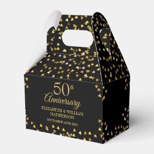 Para Regalos Caja de Favoritos por Bodas de Oro Corazones Dorad