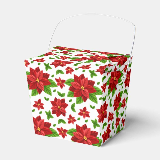 Para Regalos Caja de navidades Poinsettia Favor (Front Side)
