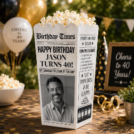 Para Regalos Caja de palomitas de cumpleaños personalizada, caj