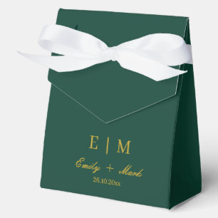 Para Regalos Caja de recuerdo de boda dorada Deep Green persona