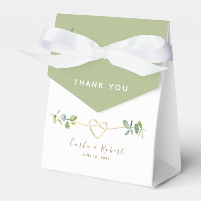 Para Regalos Caja de Recuerdos de Boda de Eucalipto (Front Side)