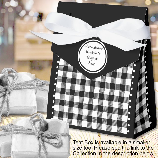 Para Regalos Caja de regalo a cuadros Búfalo - Negro y Blanco - (Buffalo Check - Black and White - 4x2x5 Tent Favor Boxes by Leapfroglisics Shop)