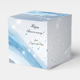 Para Regalos Caja de regalo azul de aniversario personalizada