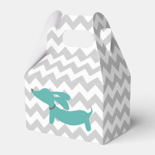 Para Regalos Caja de regalo azul de Baby Shower del perro de la