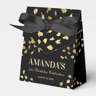 Para Regalos Caja de regalo con estampado de leopardo negro y d
