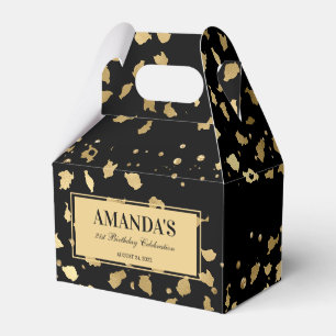 Para Regalos Caja de Regalo con Estampado de Leopardo Negro y D