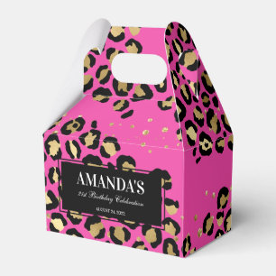 Para Regalos Caja de regalo con estampado de leopardo rosa y do