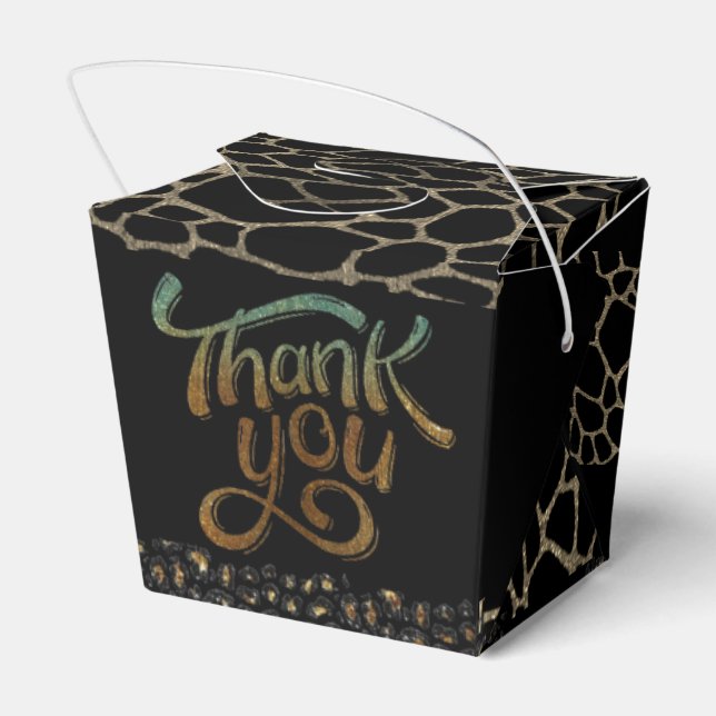 Para Regalos Caja de regalo  con purpurina y agradecimiento (Reverso)