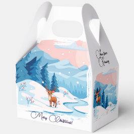 Para Regalos Caja de regalo con renos lindos en un paisaje neva