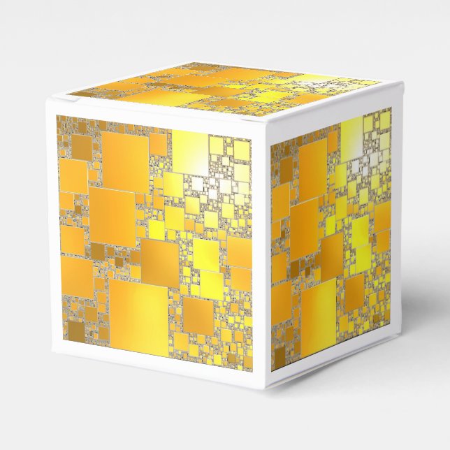 Para Regalos Caja de regalo cuadrada amarilla y Naranja (Costado Anverso)