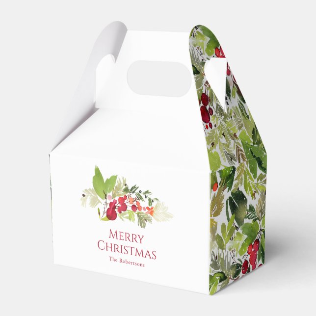 Para Regalos Caja de regalo de acuarela de Feliz Navidad (Front Side)