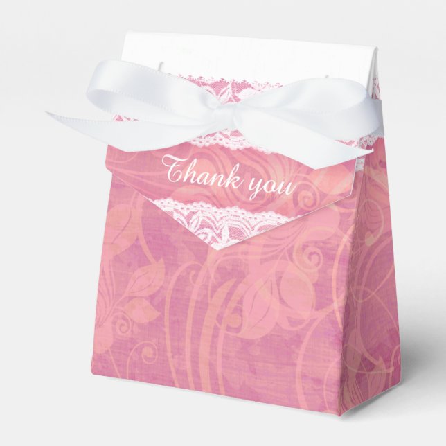 Para Regalos Caja de regalo de agradecimiento por encaje blanco (Front Side)