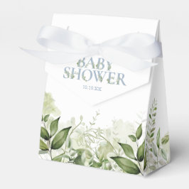 Para Regalos Caja de regalo de baby shower con follaje verde y 