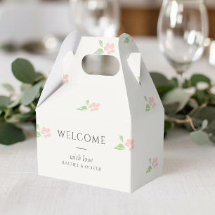 Para Regalos Caja de regalo de bienvenida floral rosa Ivory P
