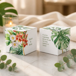 Para Regalos Caja de regalo de boda con anillo tropical
