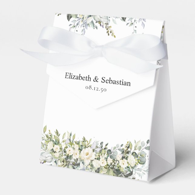 Para Regalos Caja de regalo de boda con flores blancas (Front Side)