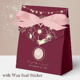 Para Regalos Caja de regalo de boda con monograma de color burd