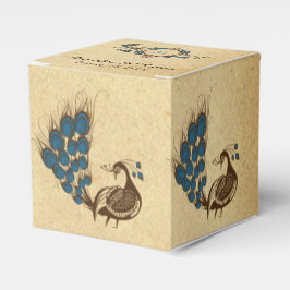 Para Regalos Caja de regalo de boda con monograma de pavo real 