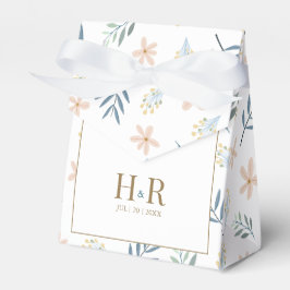 Para Regalos Caja de regalo de boda con patrón de flores silves