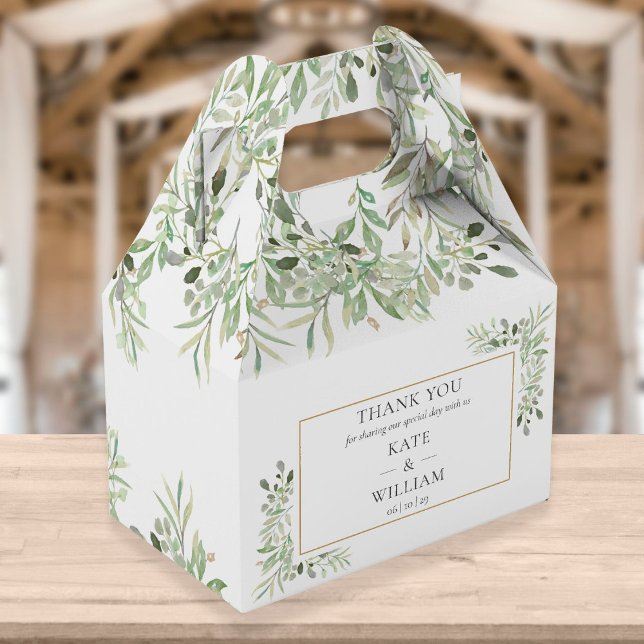 Para Regalos Caja de regalo de boda con vegetación elegante (Subido por el creador)