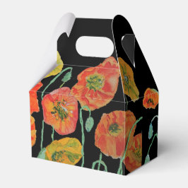 Para Regalos Caja de regalo de boda de amapola naranja floral