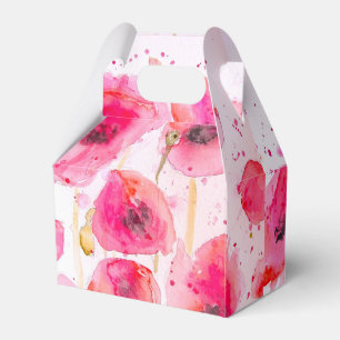 Para Regalos Caja de regalo de boda de amapola roja Floral Flor