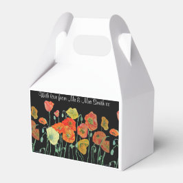 Para Regalos Caja de regalo de boda de flor de amapola naranja