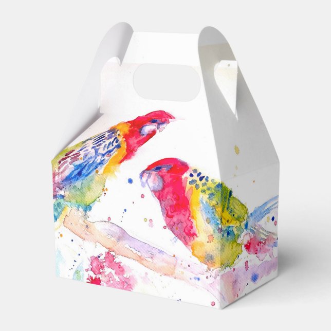 Para Regalos Caja de regalo de boda de loro rojo Rosella Bird (Front Side)