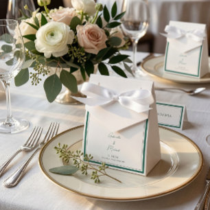 Para Regalos Caja de regalo de boda elegante esmeralda verde