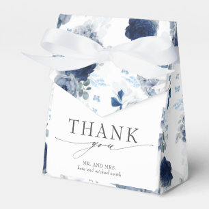 Para Regalos Caja de regalo de boda floral azul polvoriento y a