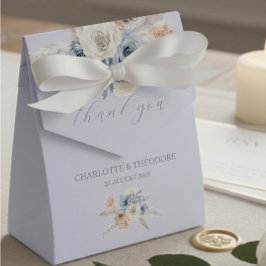 Para Regalos Caja de regalo de boda floral azul polvoriento y m
