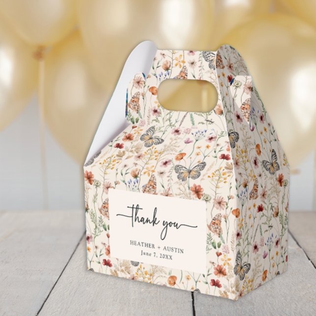 Para Regalos Caja de regalo de boda floral boho (Floral Boho Wedding Favor Box
)