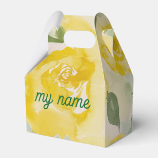 Para Regalos Caja de regalo de boda floral de acuarela de rosa