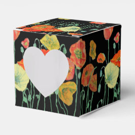 Para Regalos Caja de regalo de boda floral de amapola naranja