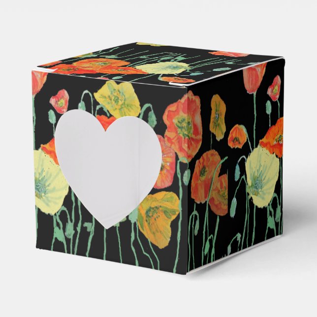 Para Regalos Caja de regalo de boda floral de amapola naranja (Anverso)