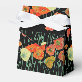 Para Regalos Caja de regalo de boda floral de amapola naranja