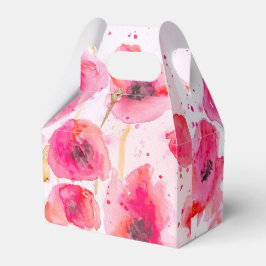 Para Regalos Caja de regalo de boda floral de amapola roja boni