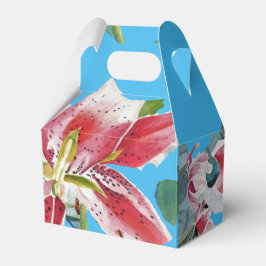 Para Regalos Caja de regalo de boda floral de lirio rosa rojo p