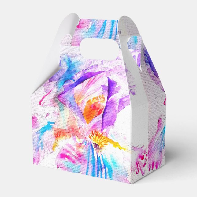 Para Regalos Caja de regalo de boda Iris pastel de bodas Flores (Front Side)