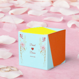 Para Regalos Caja de regalo de boda minimalista y colorida pers