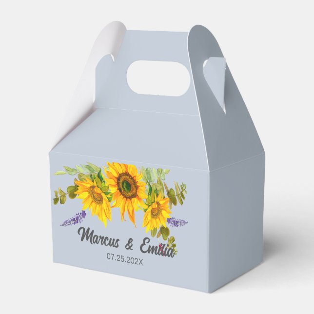 Para Regalos Caja de regalo de boda personalizada con girasoles (Front Side)