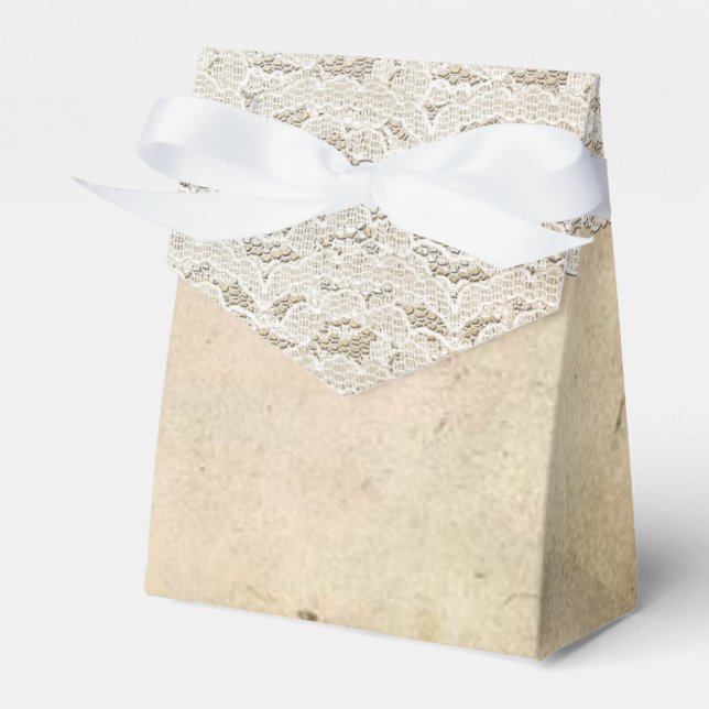 Para Regalos Caja de regalo de boda Romántico Rústico con Encaj (Front Side)